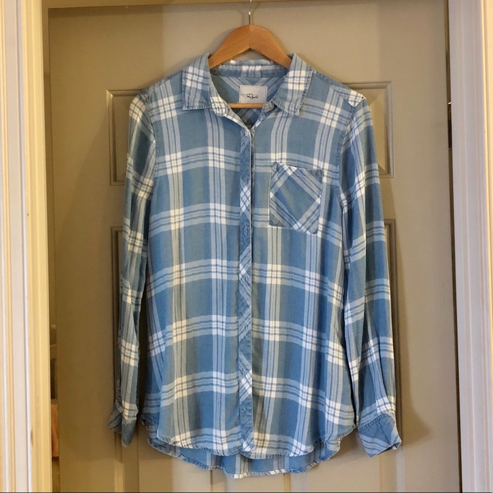 Rails blue and white flannel